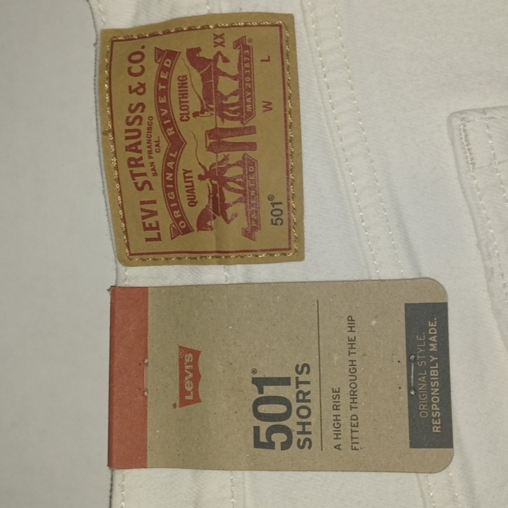 Levi's 501 Button-Fly Shorts White Size-18W NWT - Picture 2 of 5
